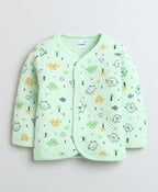Bumzee Sea Green Animal Print Winter Set, Full Sleeves, Padded