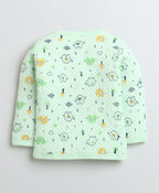 Bumzee Sea Green Animal Print Winter Set, Full Sleeves, Padded