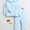 Boys Polyfill Car Hooded Sweatshirt - Blue
