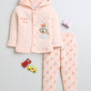 Boys Polyfill Lion Hooded Sweatshirt - Peach
