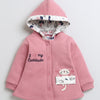 Girls Fleece Cat Hooded Sweatshirt - Pink & Off White