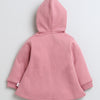 Girls Fleece Cat Hooded Sweatshirt - Pink & Off White