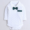 Boys 100% Cotton Graphic Bodysuit Set - Bottle Green & White