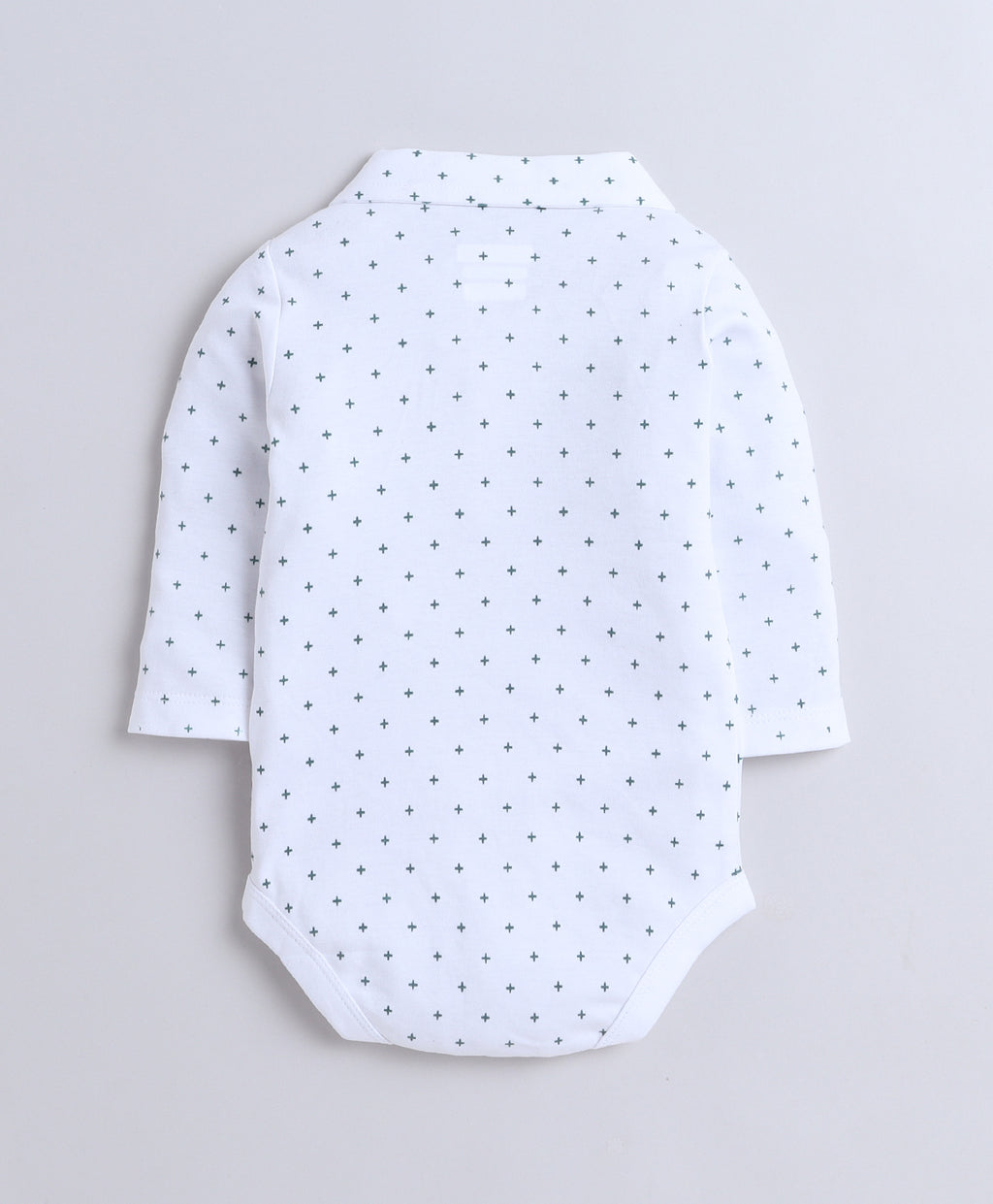 Bumzee Bottle Green & White Graphic Print Bodysuit & Pant Set, Full Sleeves