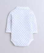 Bumzee Bottle Green & White Graphic Print Bodysuit & Pant Set, Full Sleeves