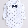 Boys 100% Cotton Graphic Bodysuit Set - Navy & White