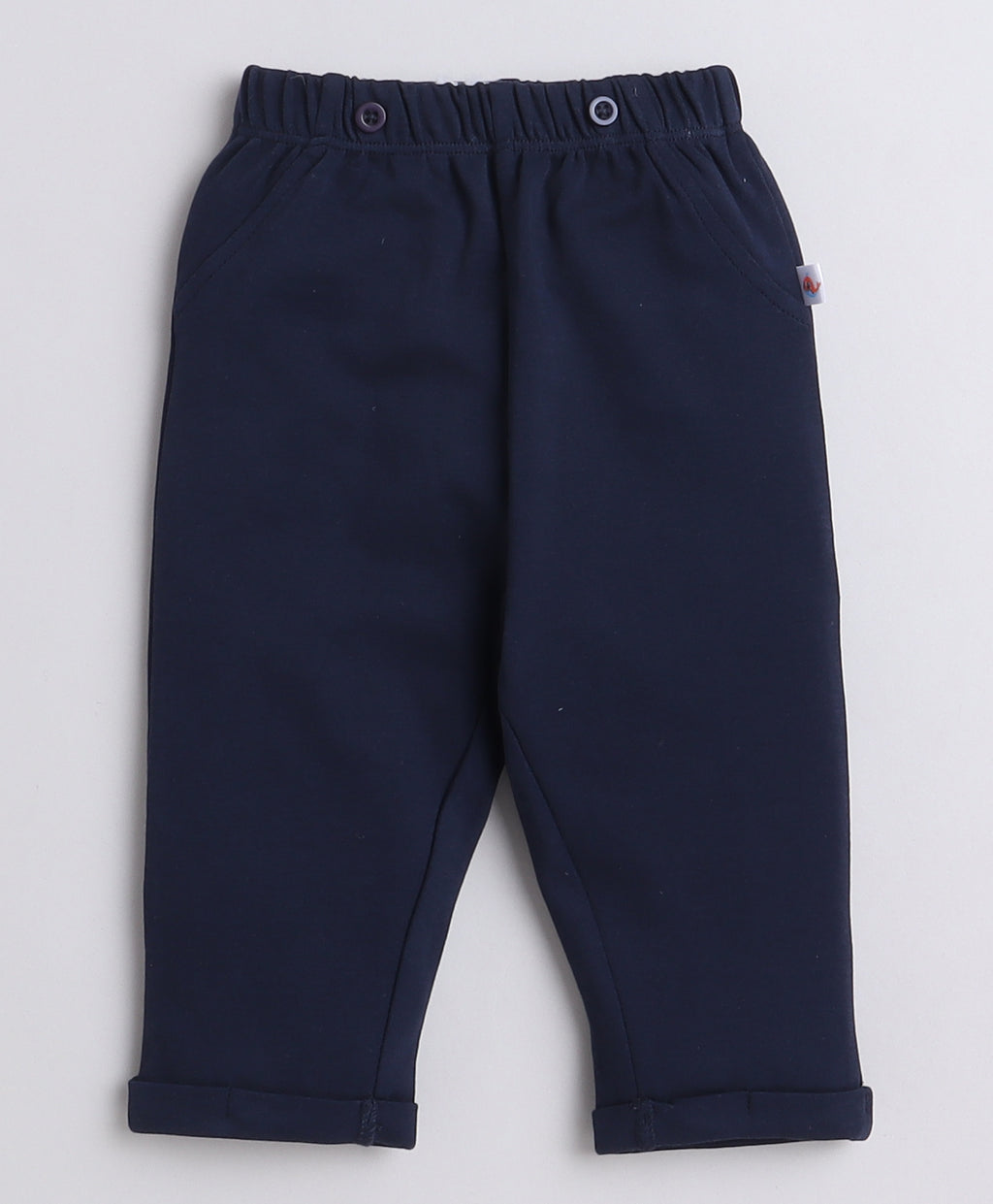 Bumzee Navy & White Graphic Print Bodysuit & Pant Set, Full Sleeves, 100% Cotton