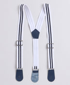 Bumzee Navy & White Graphic Print Bodysuit & Pant Set, Full Sleeves, 100% Cotton