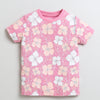 BUMZEE Pink & Lime Green Girls Half Sleeves Cotton T-Shirts Pack Of 2