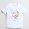 BUMZEE White & Lavender Girls Half Sleeves Cotton T-Shirts Pack Of 2