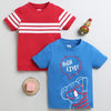 BUMZEE Blue & Red Boys Half Sleeves Cotton T-Shirts Pack Of 2