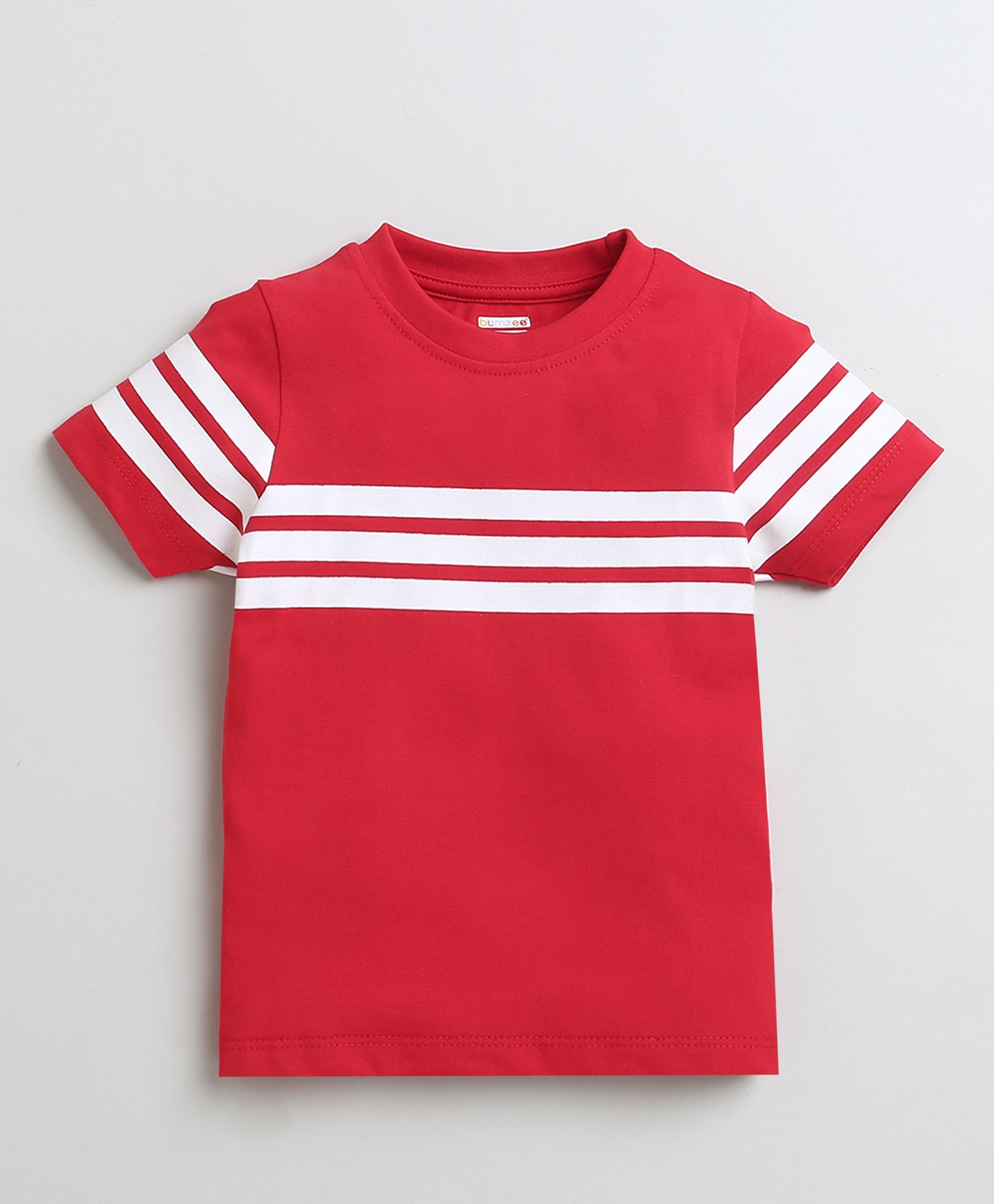 BUMZEE Blue & Red Boys Half Sleeves Cotton T-Shirts Pack Of 2