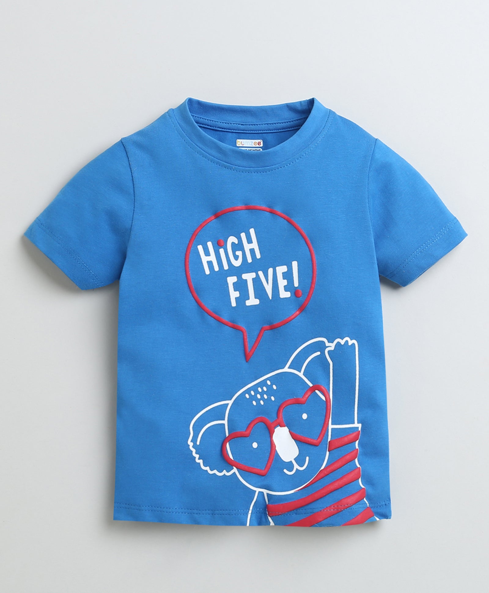 BUMZEE Blue & Red Boys Half Sleeves Cotton T-Shirts Pack Of 2