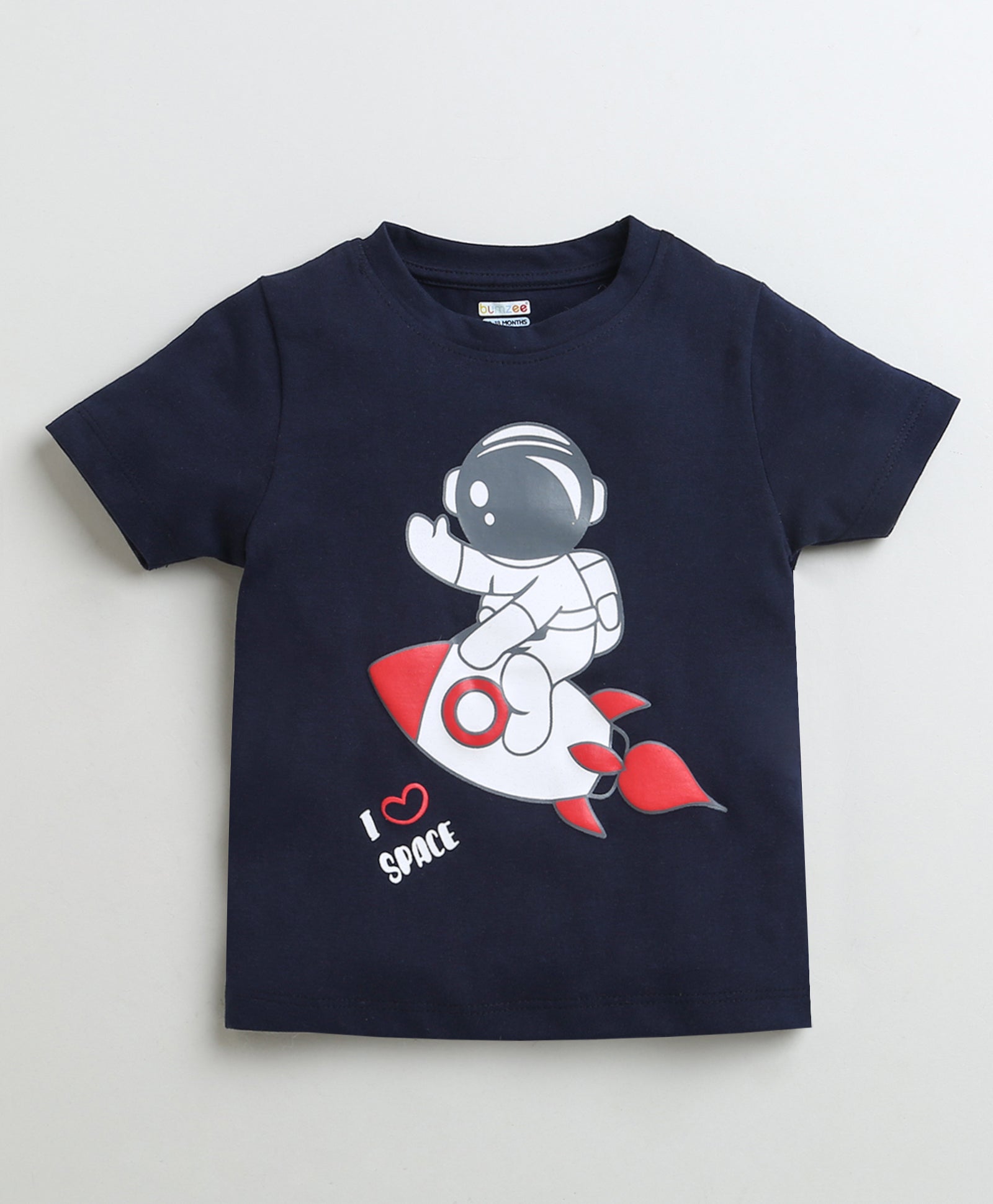 Boys 100% Cotton Astronaut & Stripes T-Shirt Pack - Navy & White