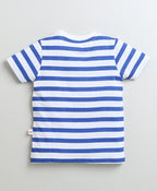 Bumzee Navy & White Graphic Print T-Shirt, Pack of 2, Half Sleeves, 100% Cotton