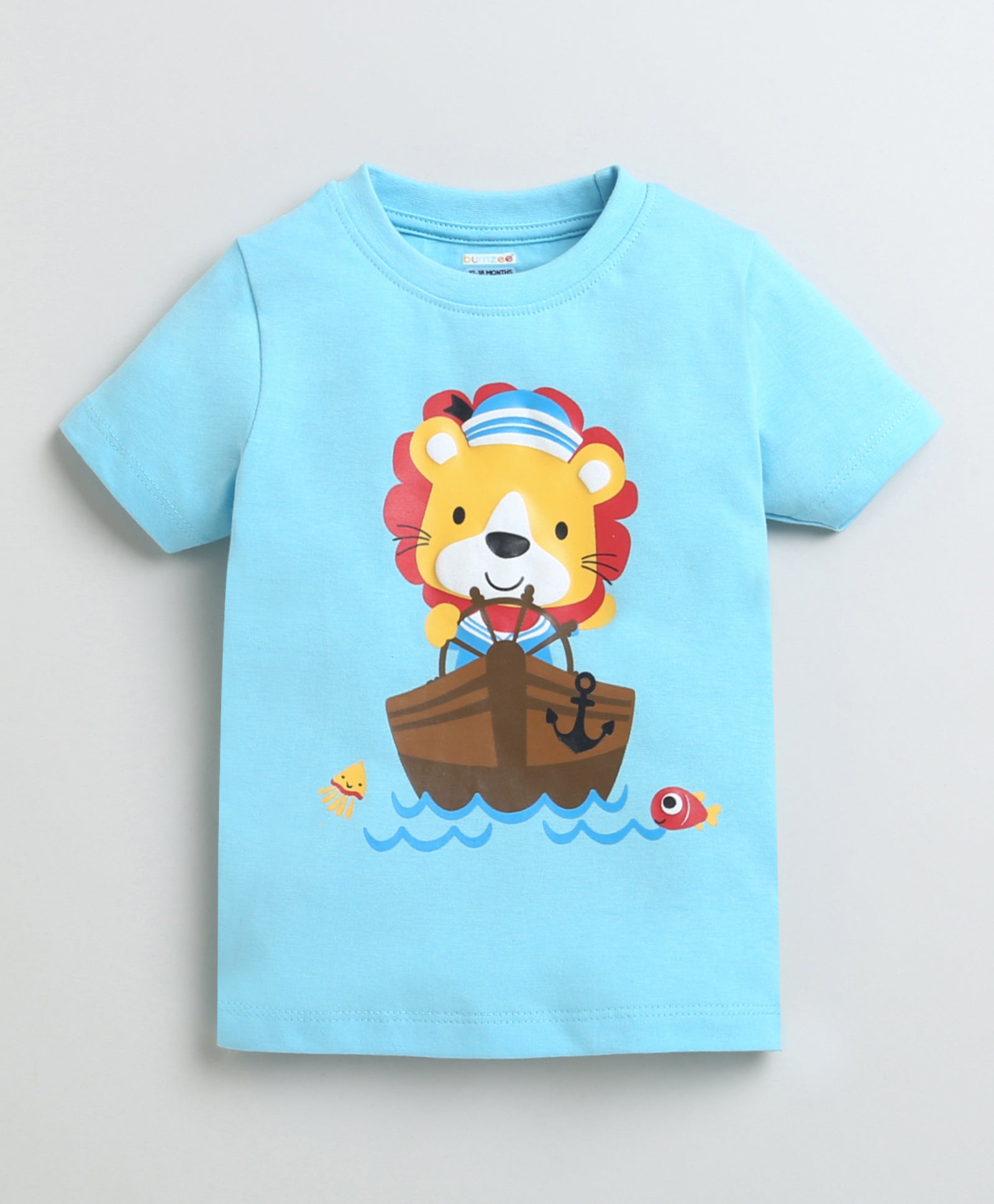 BUMZEE Blue & Yellow Boys Half Sleeves Cotton T-Shirts Pack Of 2