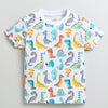 BUMZEE Orange & White Boys Half Sleeves Cotton T-Shirts Pack Of 2