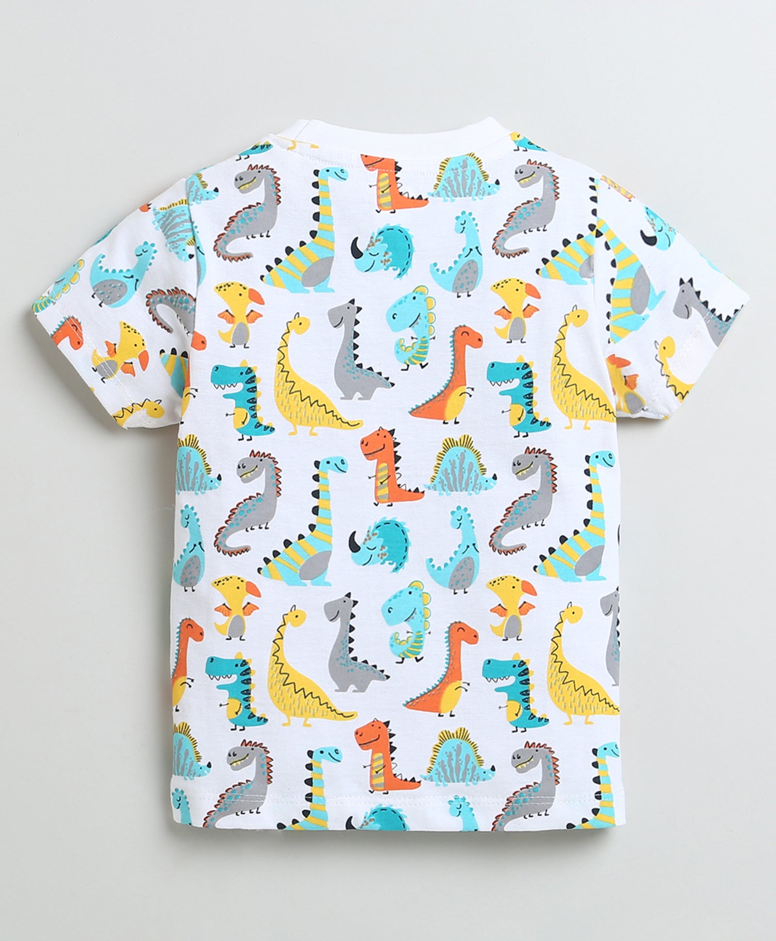 BUMZEE Orange & White Boys Half Sleeves Cotton T-Shirts Pack Of 2