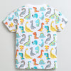 BUMZEE Orange & White Boys Half Sleeves Cotton T-Shirts Pack Of 2