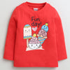 Girls 100% Cotton Cuppy Cake & Ice Cream T-Shirt Pack - Navy & Red