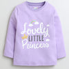 Girls 100% Cotton Text & Princess Crown T-Shirt Pack - Lavender & Orange