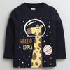Boys 100% Cotton Giraffe & Space T-Shirt Pack - Yellow & Navy