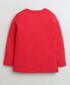 Bumzee Navy & Red Game & Text Print T-Shirt, Pack of 2, Full Sleeves, 100% Cotton