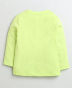 Bumzee Yellow & Lime Green Dinosaur & Text Print T-Shirt, Pack of 2, Full Sleeves
