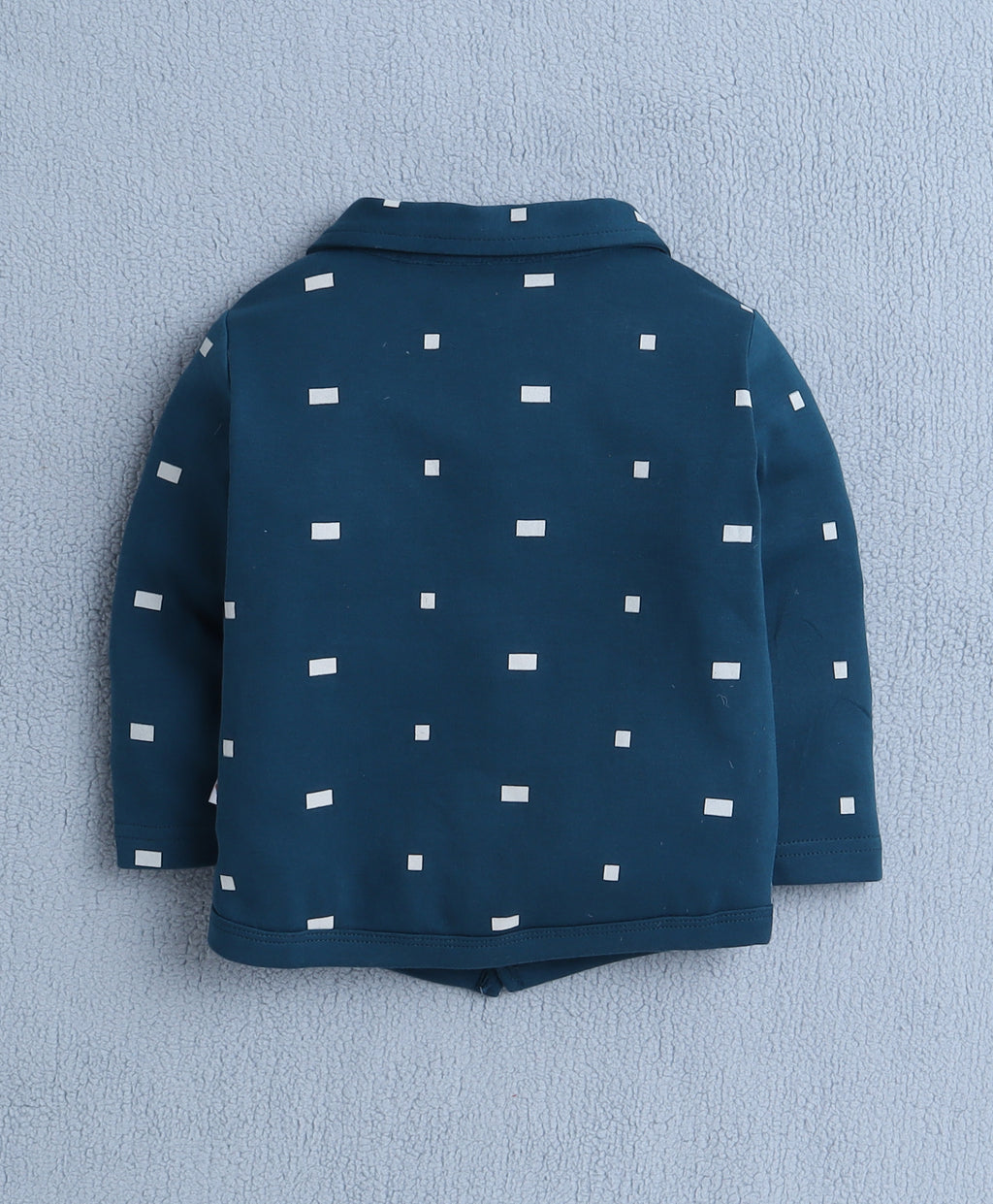Bumzee Beige & Teal Graphic Print Formal Set, Full Sleeves, 100% Cotton