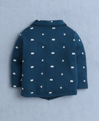 Bumzee Beige & Teal Graphic Print Formal Set, Full Sleeves, 100% Cotton
