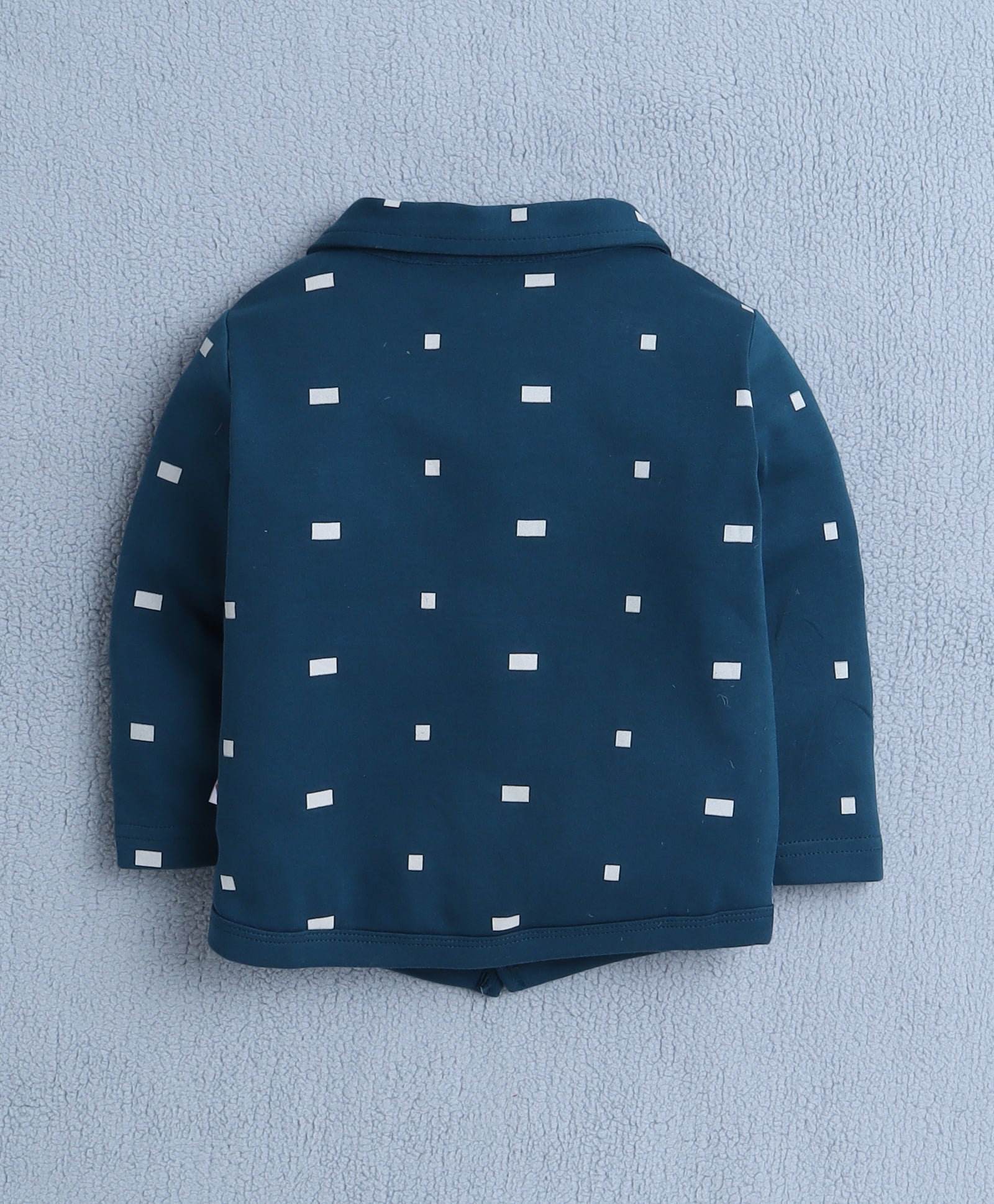 BUMZEE Beige & Teal Boys Full Sleeves Shirt Pant Set With Suspender & Cap