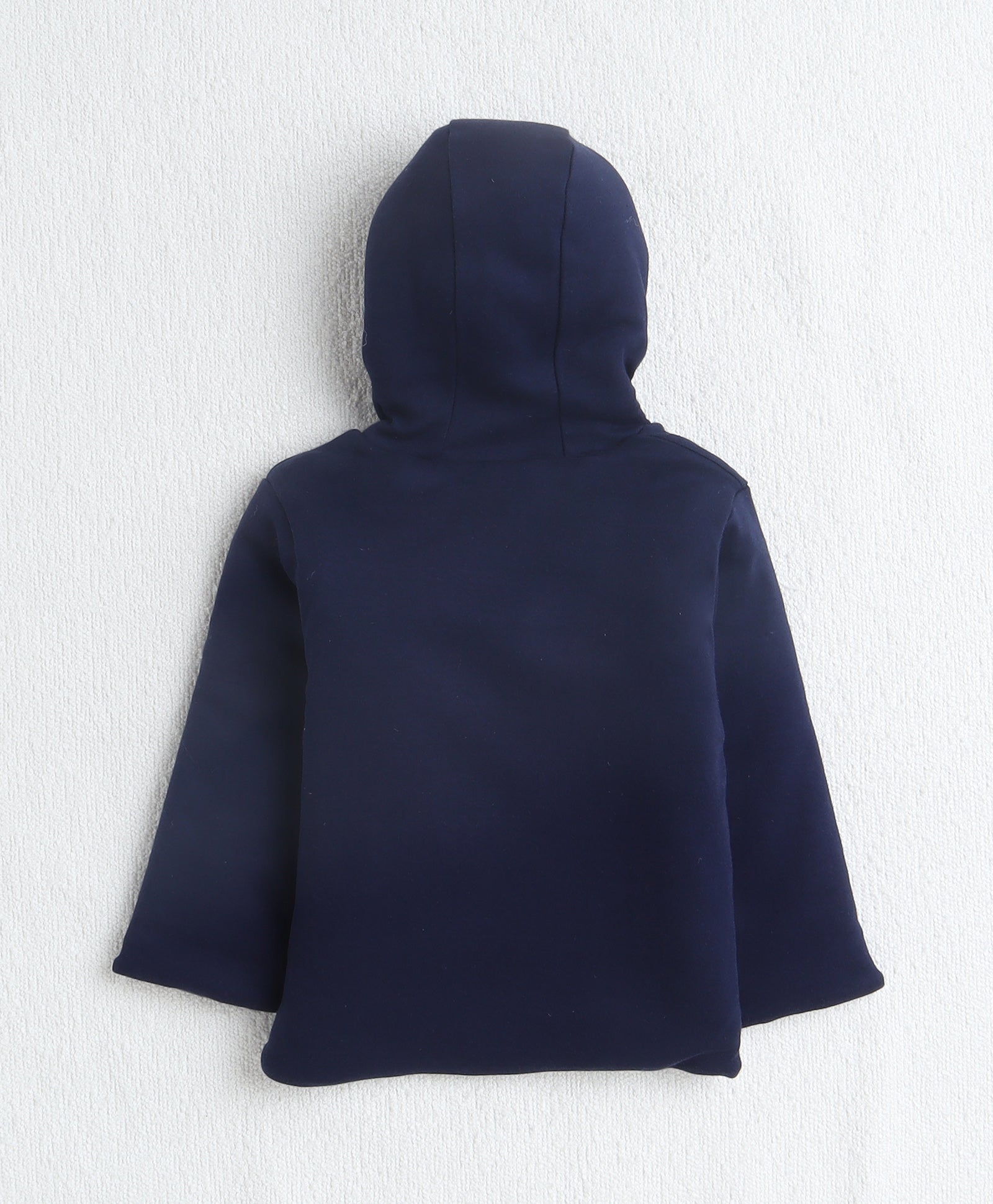 Boys 100% Cotton Solid Jacket - Navy & White