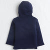 Boys 100% Cotton Solid Jacket - Navy & White