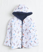 Bumzee Navy & White Jacket, Full Sleeves, 100% Cotton