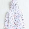 Boys 100% Cotton Solid Jacket - Navy & White