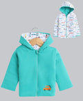 Bumzee Green & White Jacket, Full Sleeves, 100% Cotton