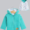 Boys 100% Cotton Solid Jacket - Green & White