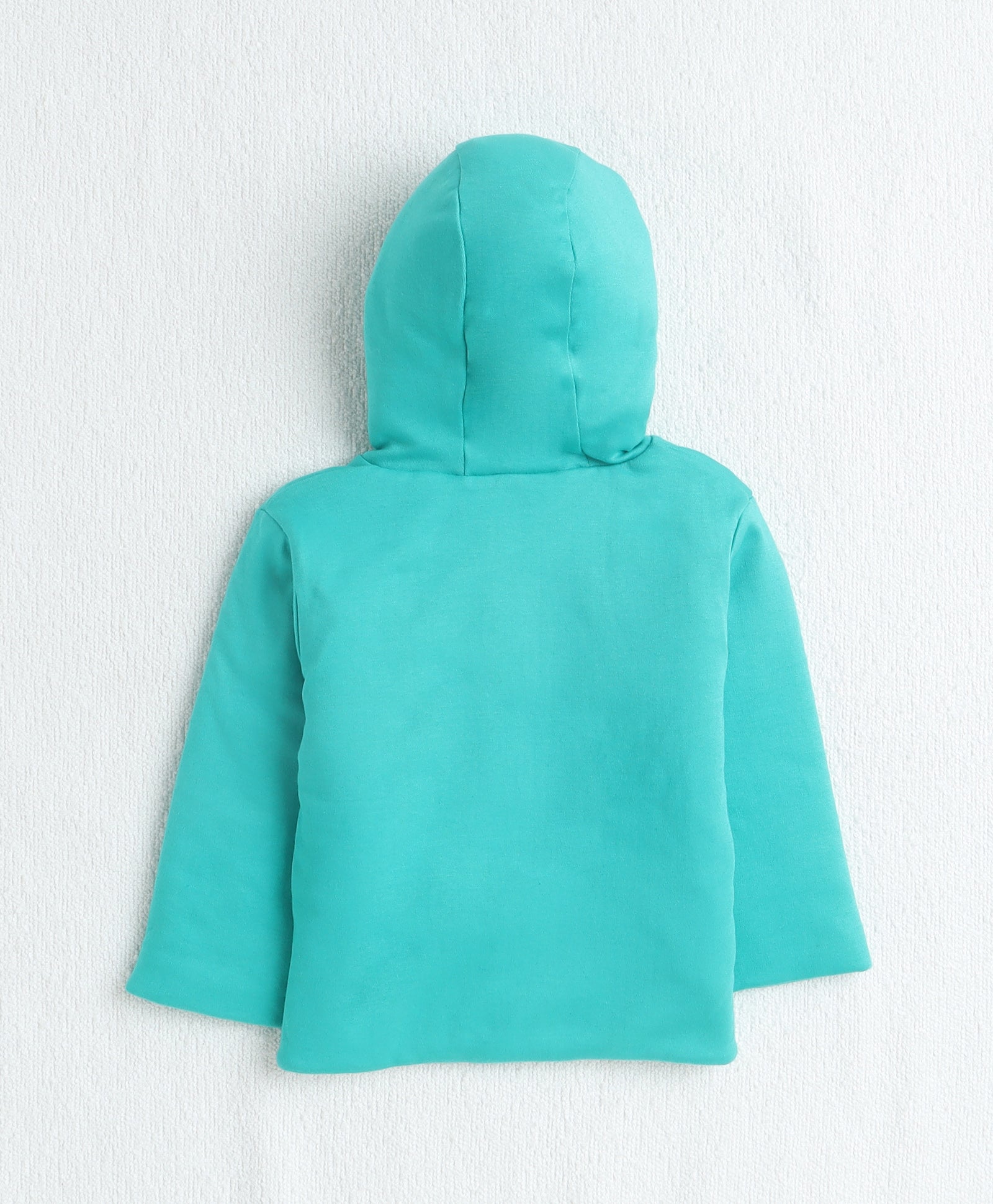 Boys 100% Cotton Solid Jacket - Green & White
