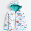 Boys 100% Cotton Solid Jacket - Green & White
