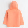 Boys 100% Cotton Solid Jacket - Orange & White