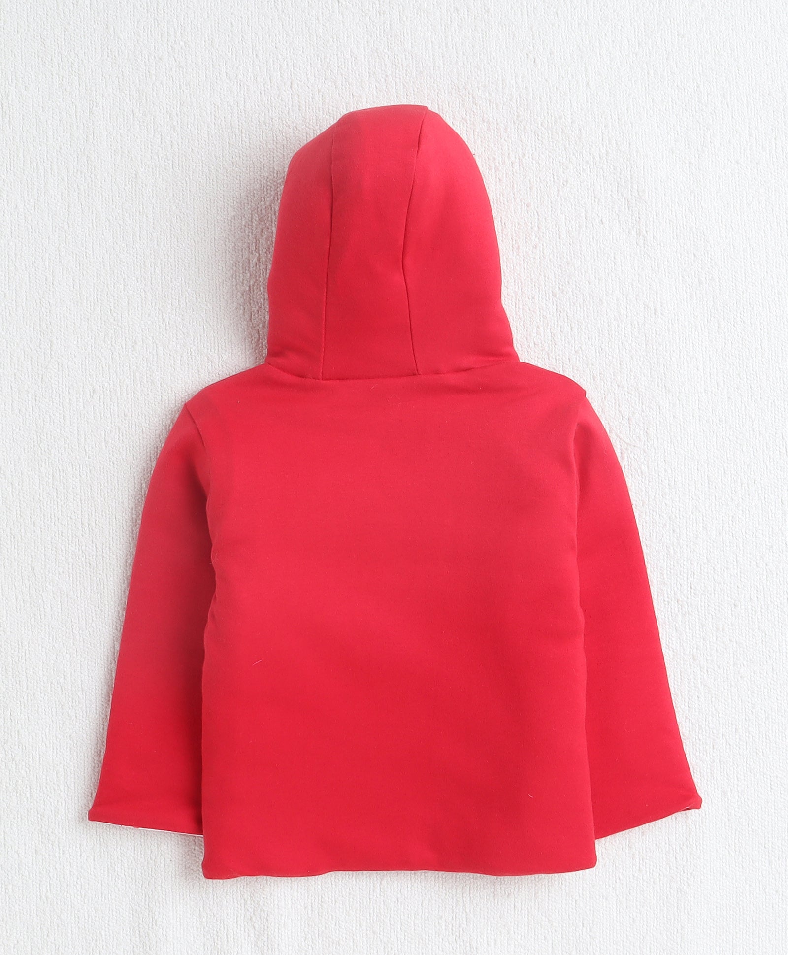 Boys 100% Cotton Solid Jacket - Red & White