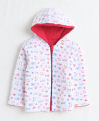 Bumzee Red & White Jacket, Full Sleeves, 100% Cotton