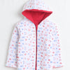 Boys 100% Cotton Solid Jacket - Red & White