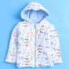 Boys 100% Cotton Solid Jacket - Sky Blue & White