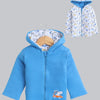 Boys 100% Cotton Solid Jacket - Royal Blue & White