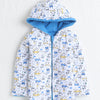 Boys 100% Cotton Solid Jacket - Royal Blue & White