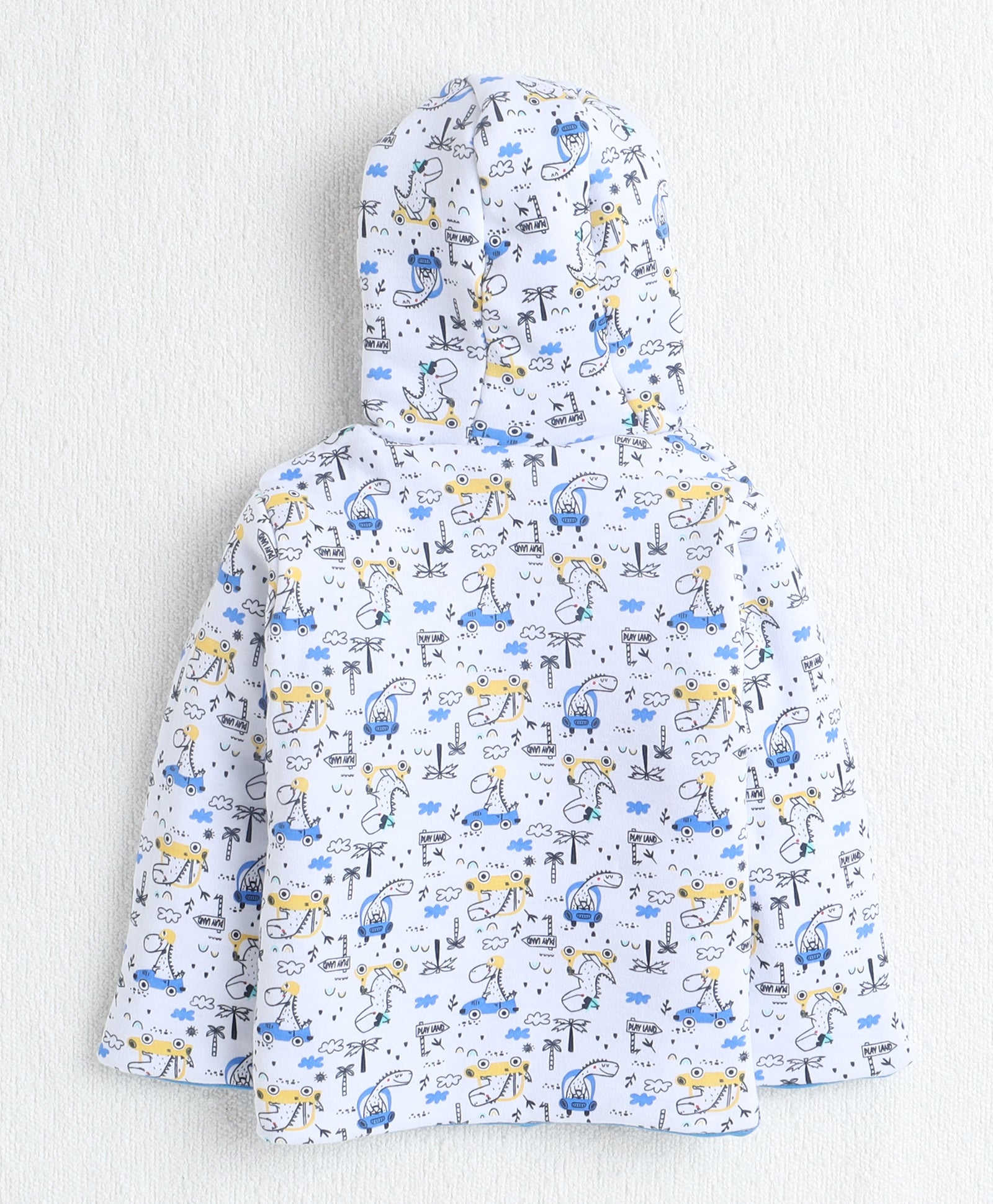 Boys 100% Cotton Solid Jacket - Royal Blue & White