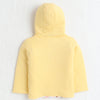 Girls 100% Cotton Solid Jacket - Yellow & White