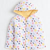 Girls 100% Cotton Solid Jacket - Yellow & White