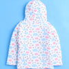Girls 100% Cotton Solid Jacket - Baby Pink & White
